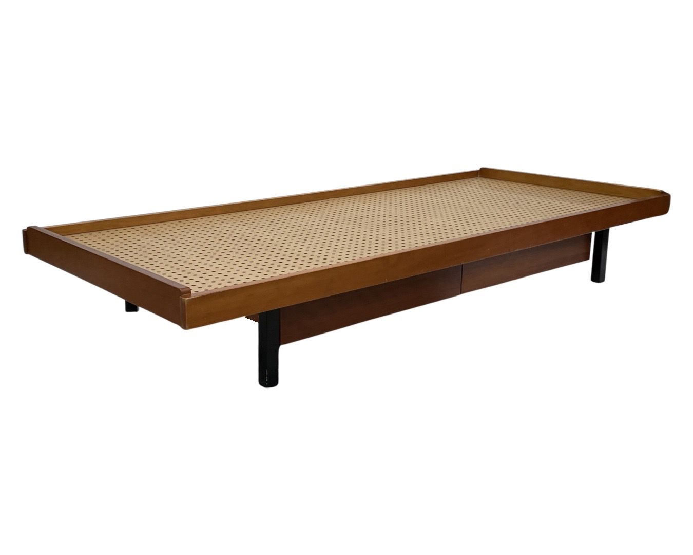 Vintage wooden daybed bed with drawers, Netherlands, 1960