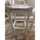 Vintage European Rustic Painted Straw Bar Stools - Set of 2