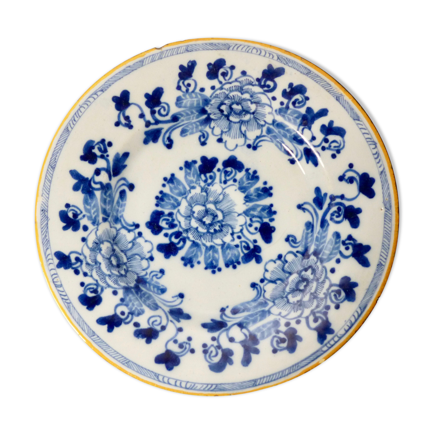 Assiette en faience de delft « rosace» 18ème