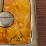 Wooden and resin mirror signed Lydie Eyraud. Unique piece