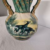 Old faience vase said to the "deer".
