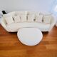 White sofa and pouffe
