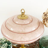 Glass and brass table lamp