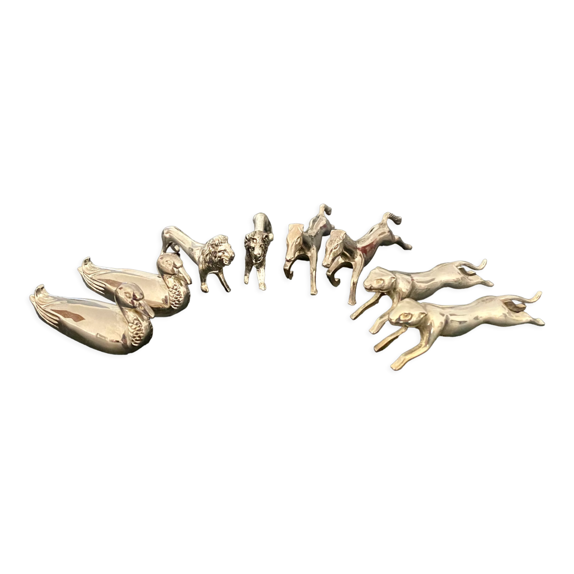 8 metal knife holders, animal
