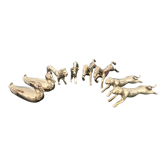 8 porte-couteaux en métal, animalier