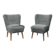 Chaises Art déco bleues, lot de 2