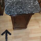 Rolling bedside 4 faces in walnut period Restoration