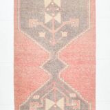 2x8 Soft Pastel Red Turkish Vintage Runner Rug, 78x246Cm FREE SHIPPING