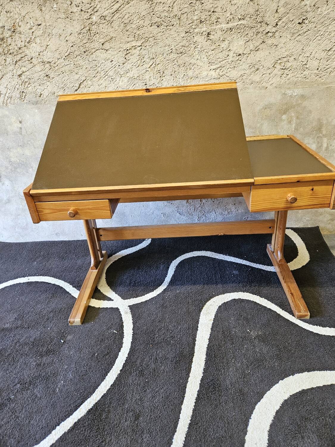 Architec pine desk 1970" suspended