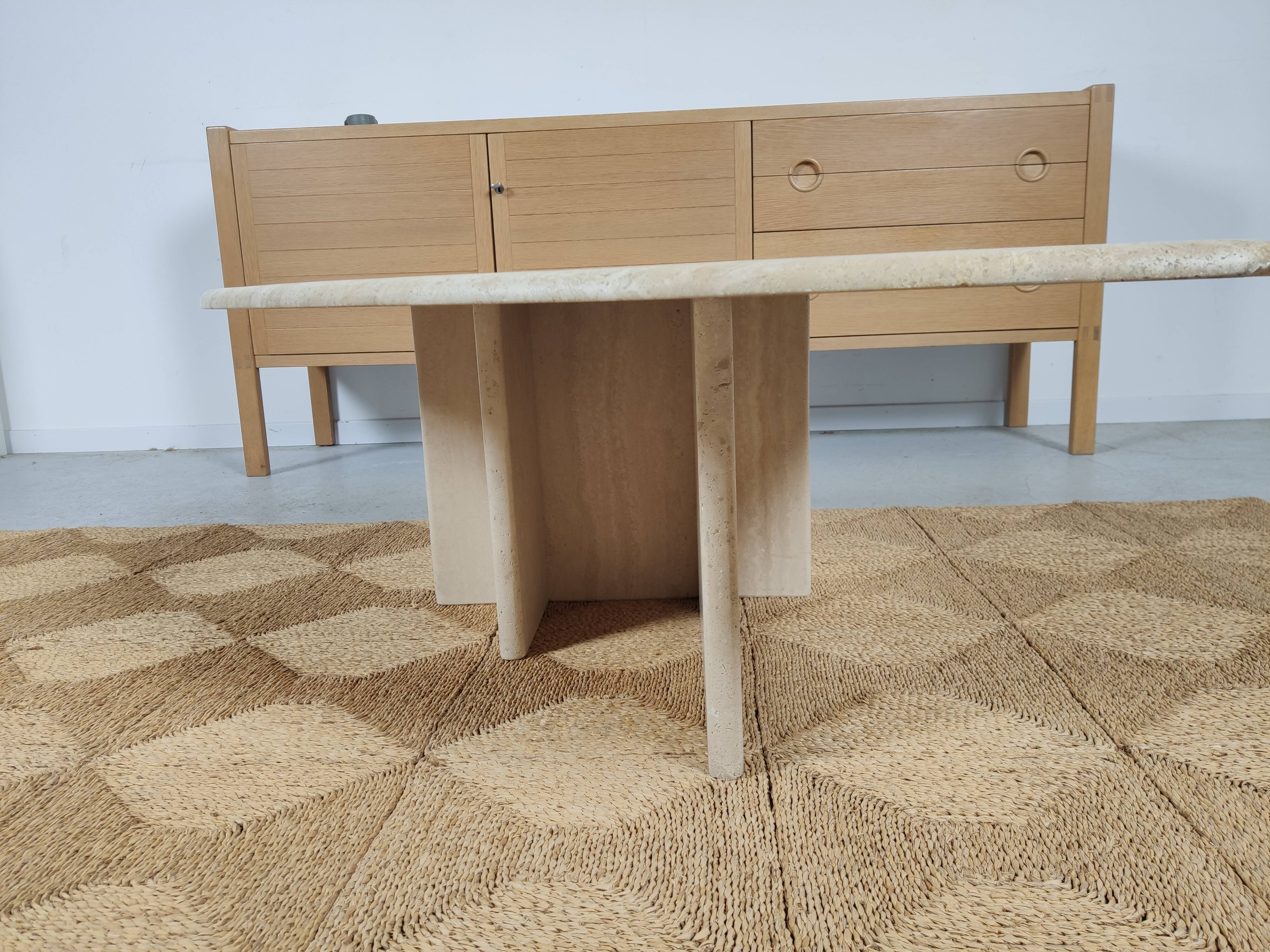 80s travertine coffee table