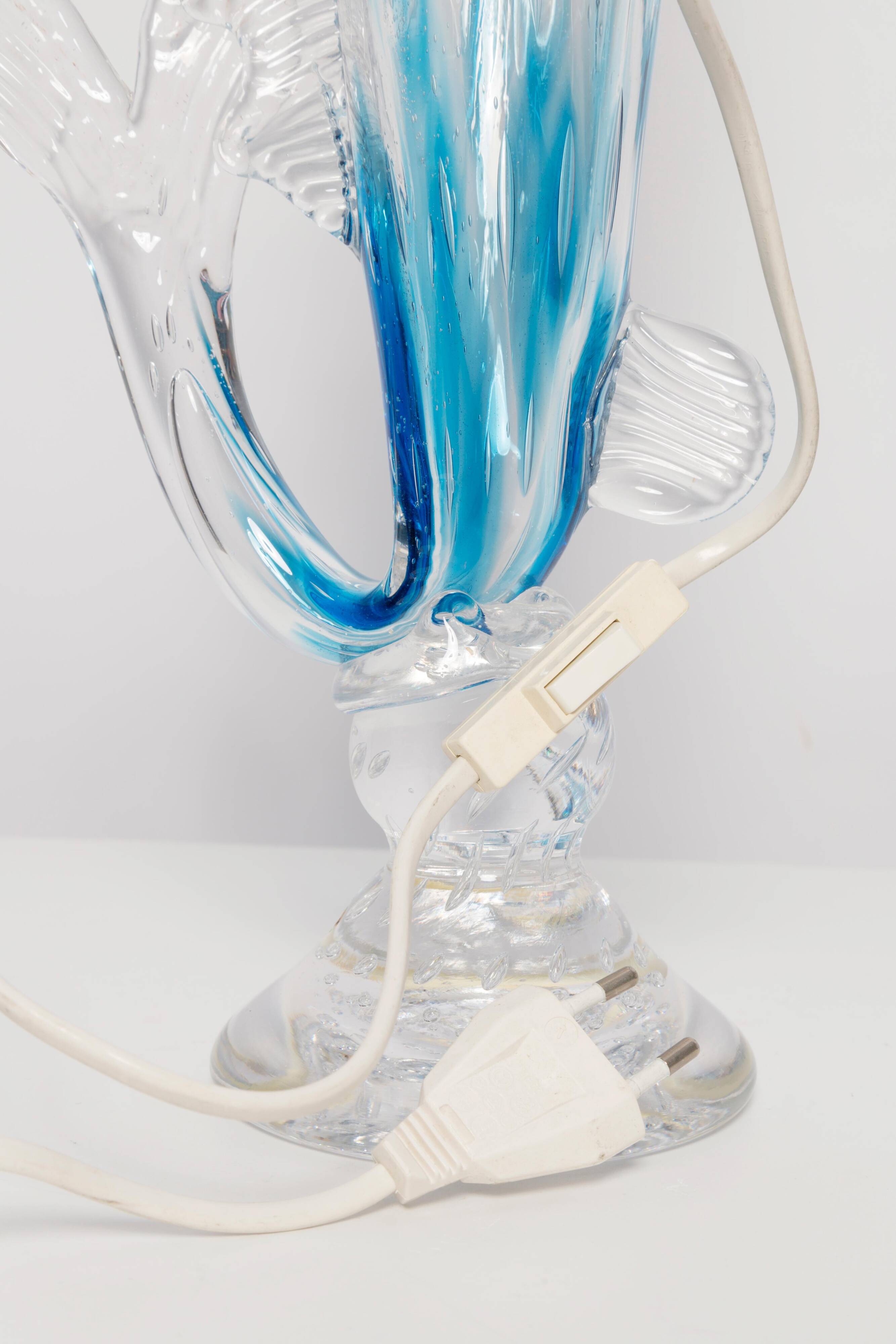 Mid-Century Fish Table Lamp in Glass, France, 1960s