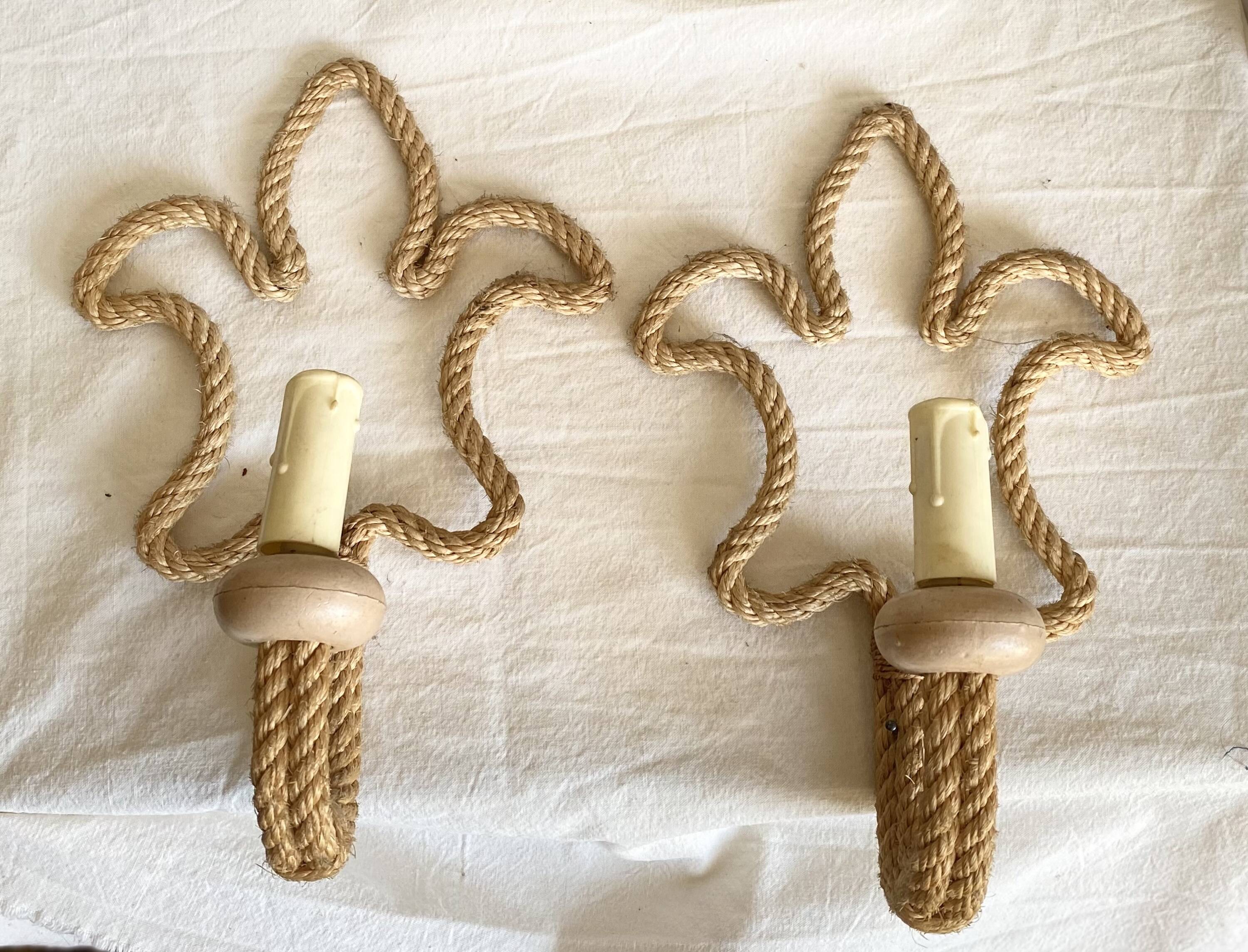 Paire de lampe d'appliques en corde audoux minet