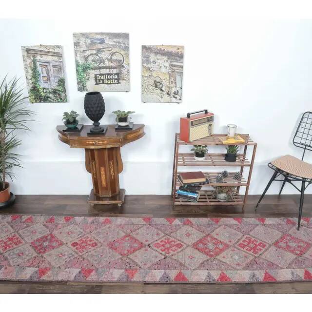 1970s 2'6x10'9 ft. Oushak Turkish handwoven runner rug  79x333
