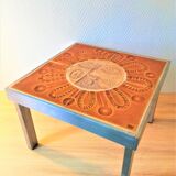 Table basse en céramique "Soleil" de R. Capron et J. Derval  Vallauris