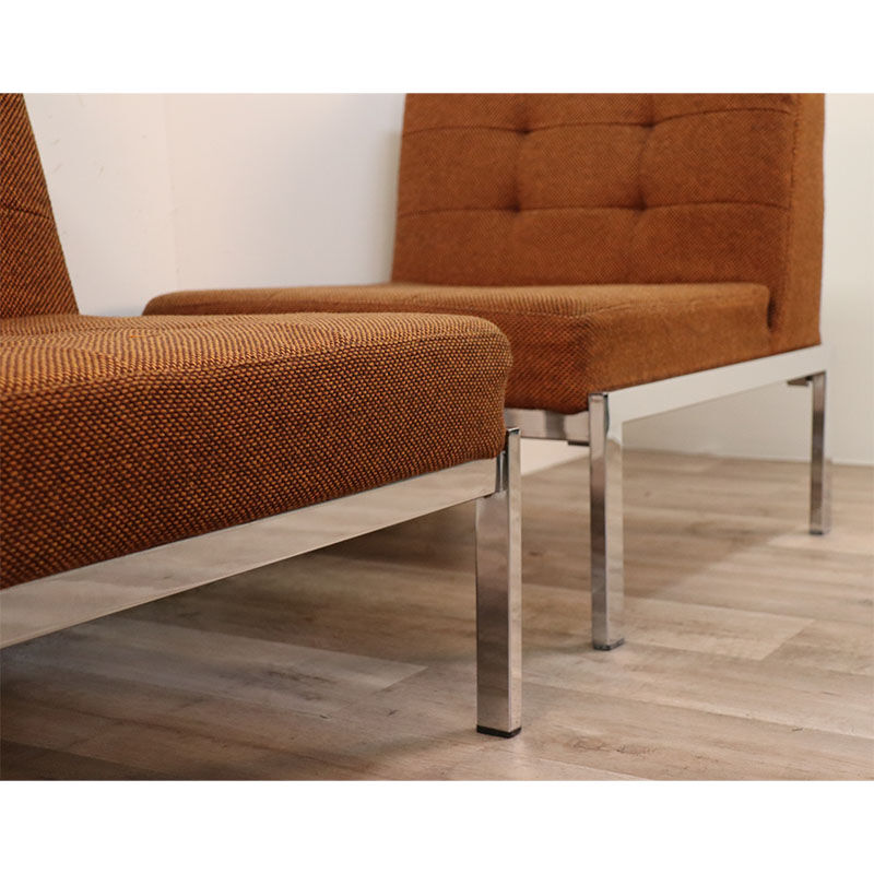 Pair of chauffeuses "Samouraï" by Joseph André Motte Airborne edition, 1960
