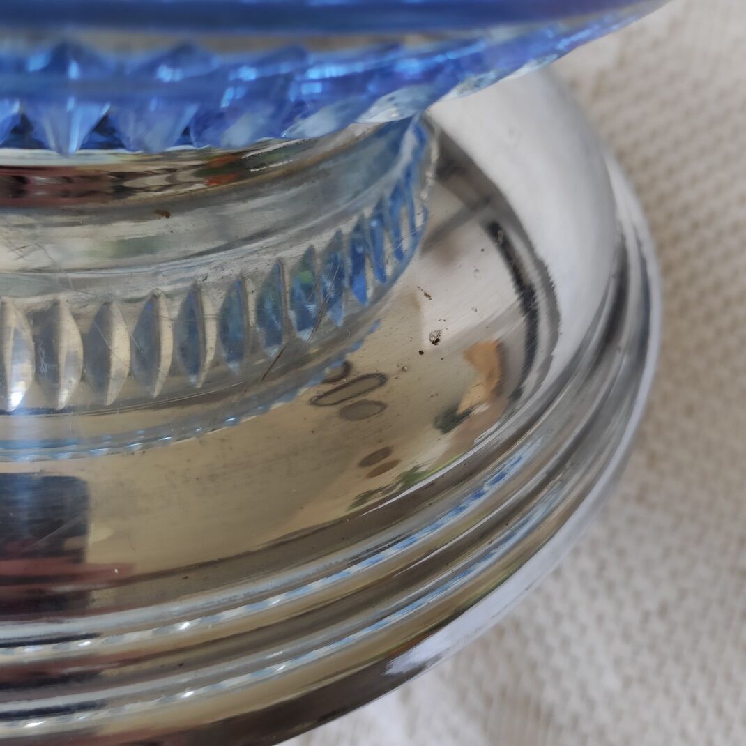 Glass and metal fruit cup