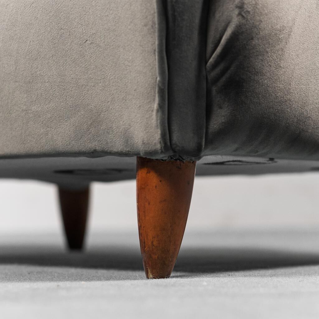 Winged armchair velvet 50s vintage