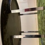 Marble and chromed metal table attributed to Vittorio Introini