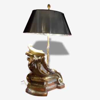 Lampe formée par un chenet XVIII