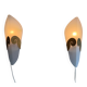 Pair of glass and metal wall lights AGE, 1980s, Italy