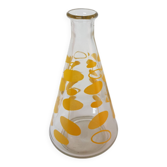 Vintage Yellow Geometric Decor Carafe 60's 70's