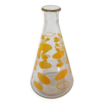 Carafe Décor Géométrique Jaune Vintage Années 60's 70's