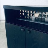 Brutalist Black Ebonised Dry Bar Cabinet, Belgium, 1970s