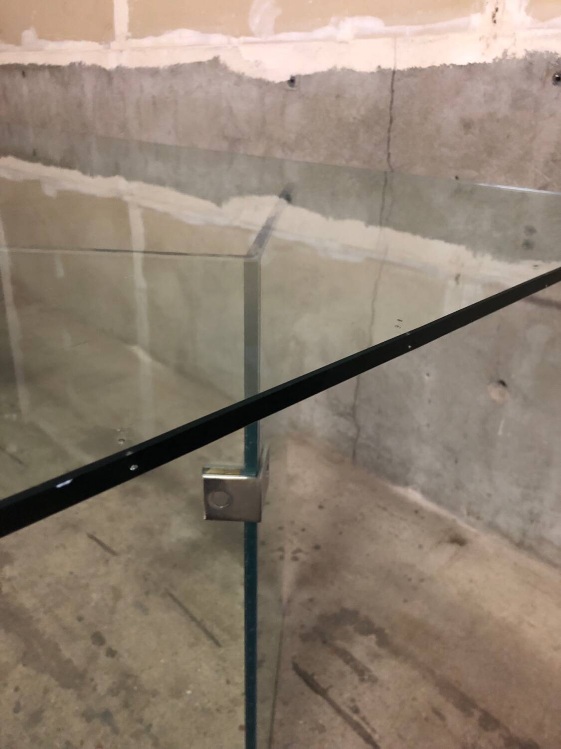 Post modern tempered glass table circa 1980