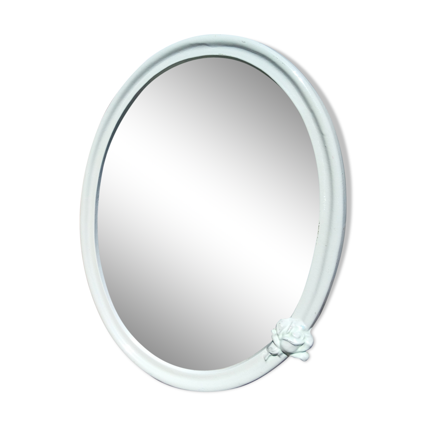 50x40 cm enamelled cast oval mirror