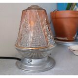 Lamp globe art decoration molded glass pink and gilding