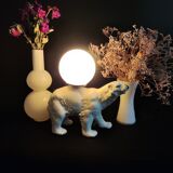 Ceramic white bear lamp