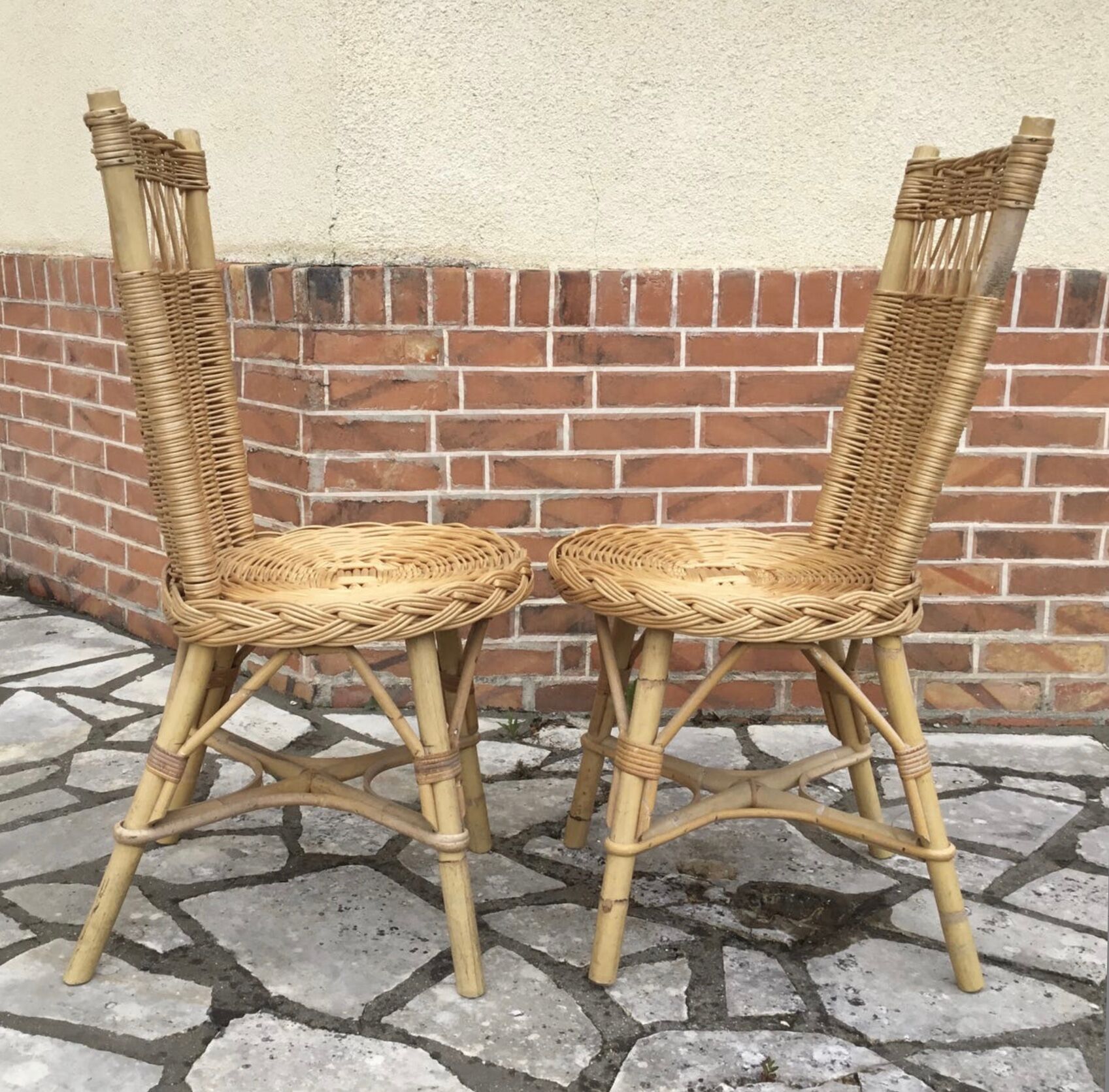 Pair of rattan chairs