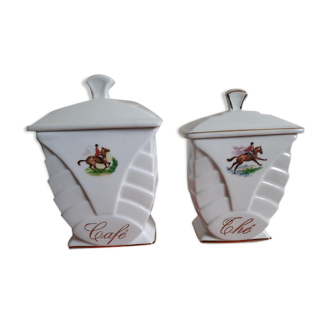 2 Pots à épices porcelaine