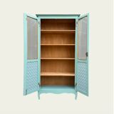 Vintage grey-green glass cabinet from the 1960s.