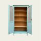 Vintage grey-green glass cabinet from the 1960s.