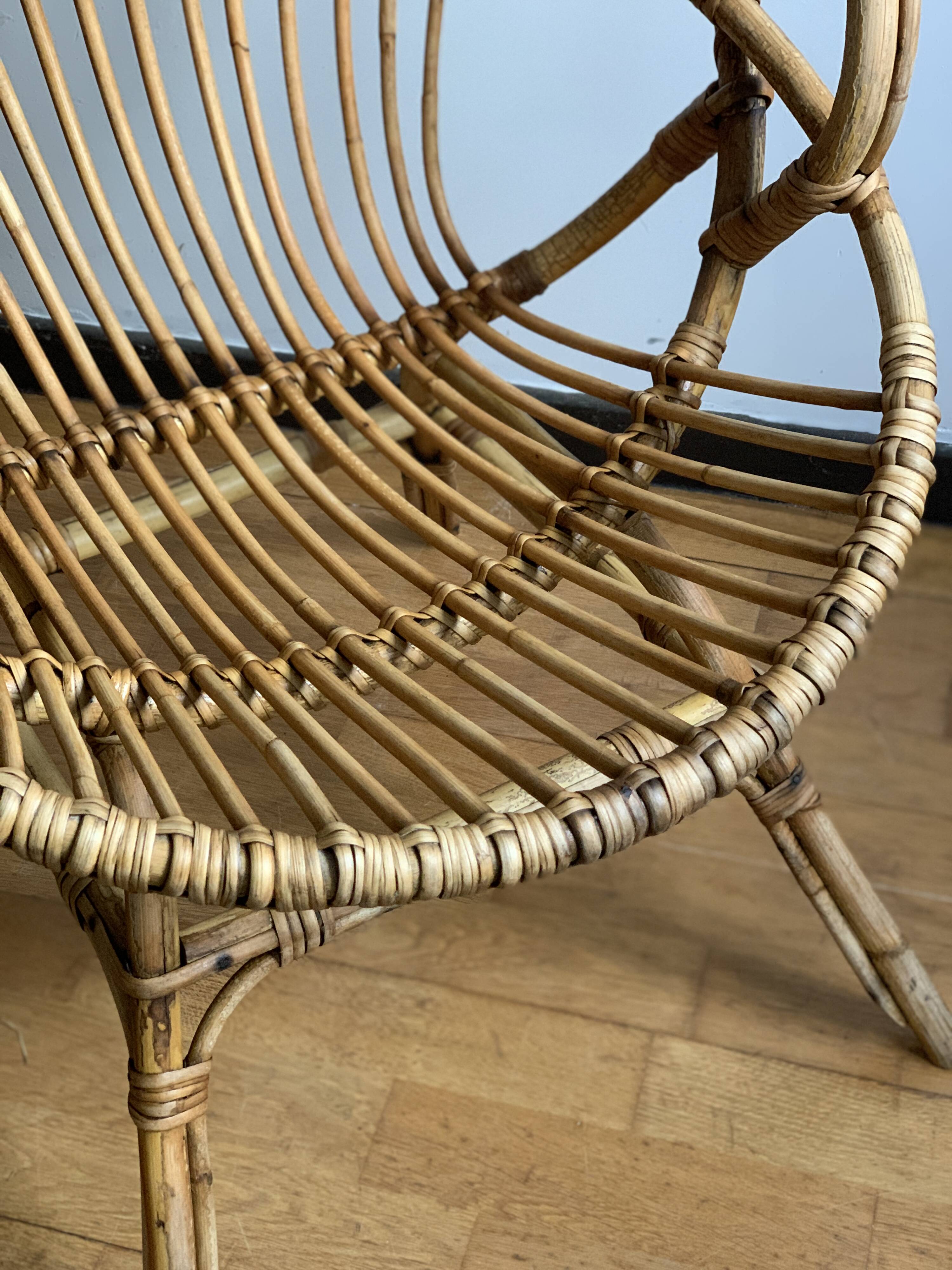 Vintage rattan armchair