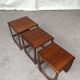 Vtg Mid Century Quadrille Teak Sunelm Nest Of Tables Side Coffee Table Danish