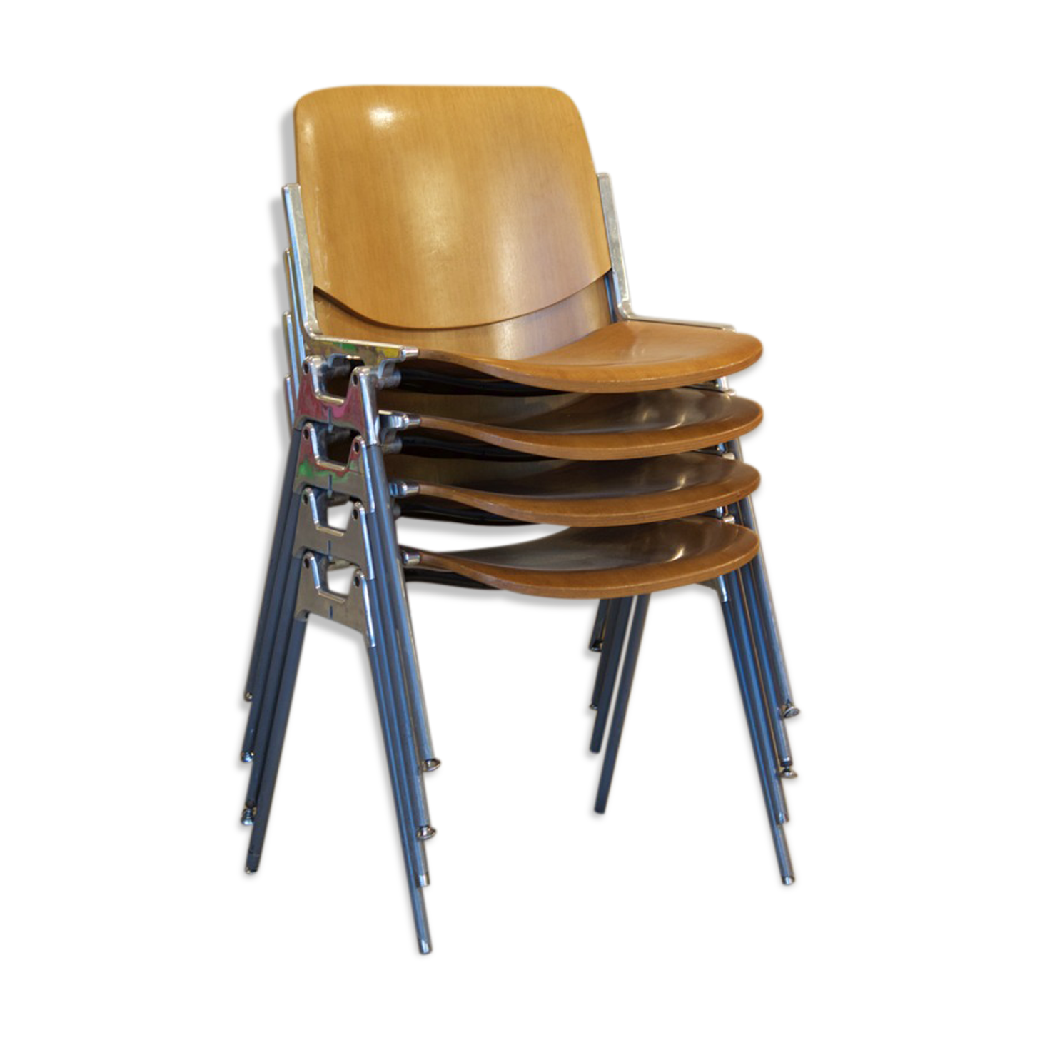 Set of four Piretti chairs for Castelli publishing house 1965'