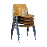 Lot de quatre chaises Piretti pour maison d’édition Castelli 1965'