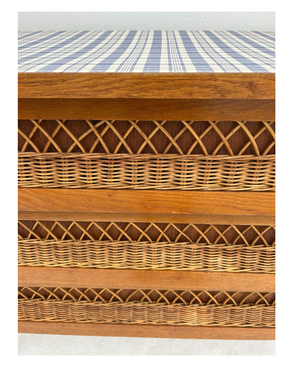 Vintage rattan chest of drawers