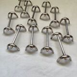 Ercuis - eleven silver metal knife holders with boxes