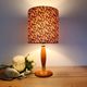 Lampe bois mid-century Abat-jour graphisme végétal