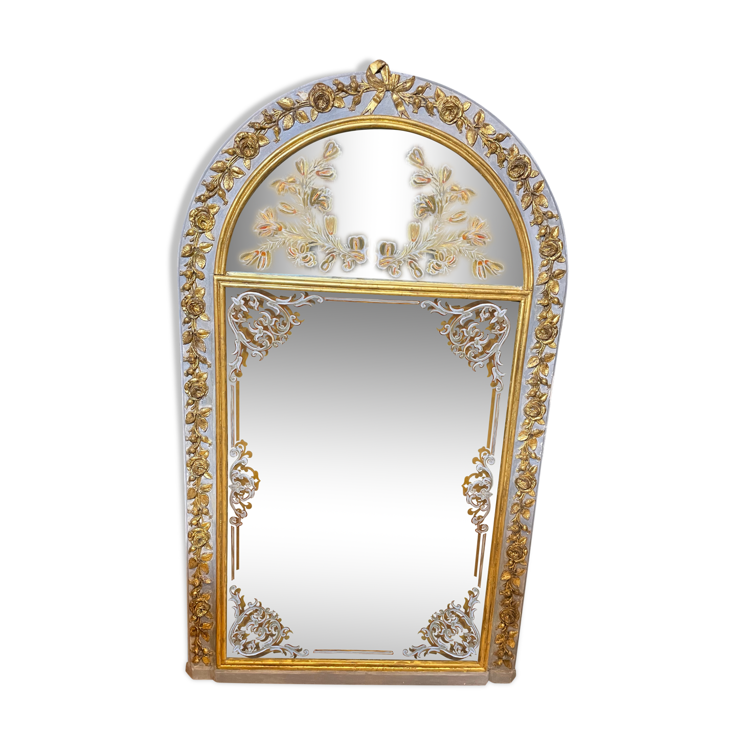 19th century woodwork mirror 82x140cm