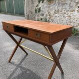 Scandinavian 60s teak desk with 2 drawers.