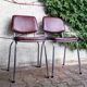 70s metal and imitation leather chairs