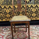 3 caned art deco chairs