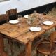 Old farmhouse table made of solid pine