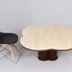 Coffee table with cloverleaf-shaped travertine top, Italy, 1970s