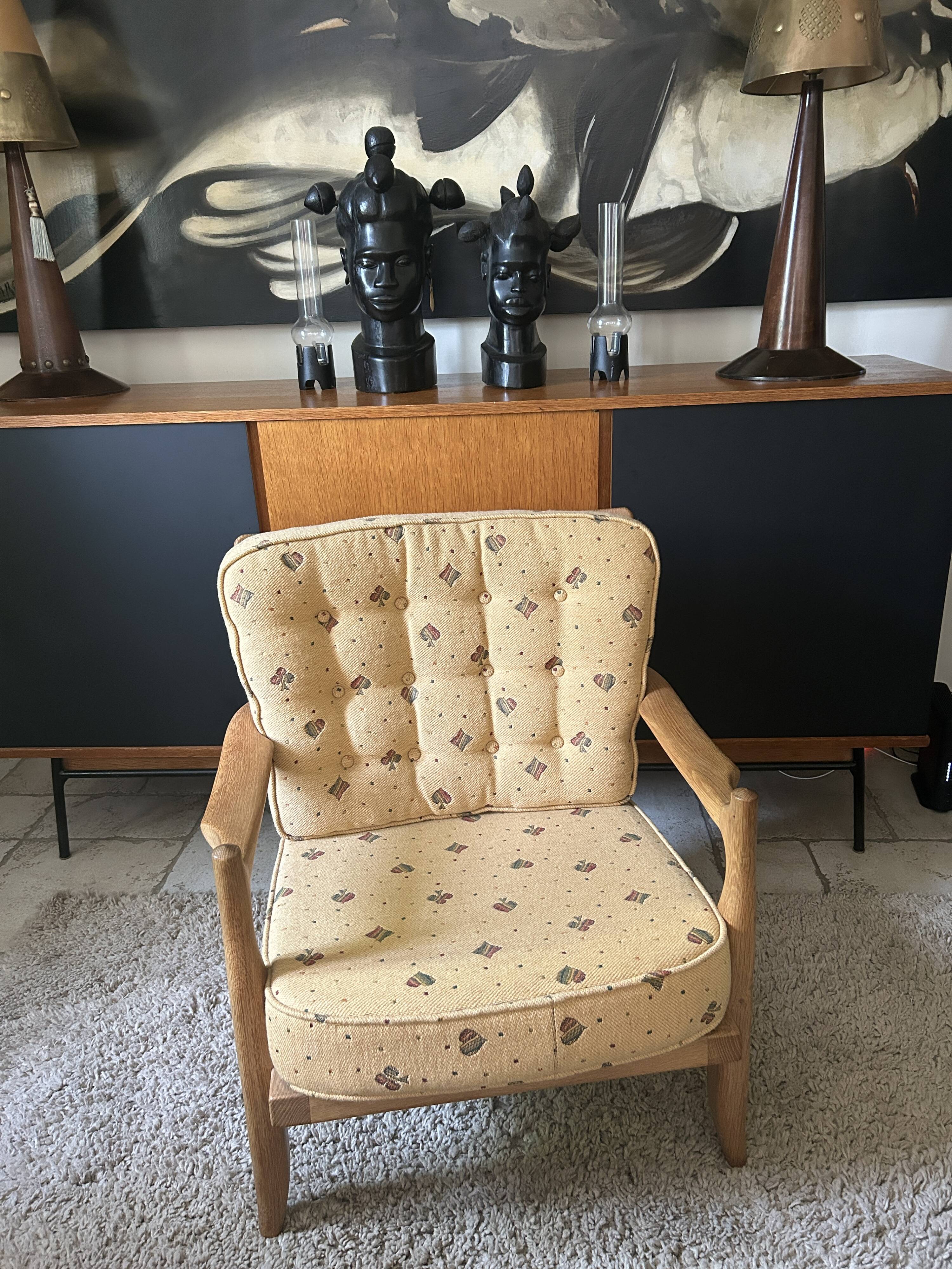 Guillerme et Chambron, José oak armchair, Edition Votre Maison 1960