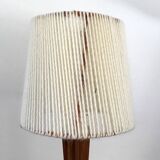 Art Deco oak lamp and wool lampshade from the 1930s